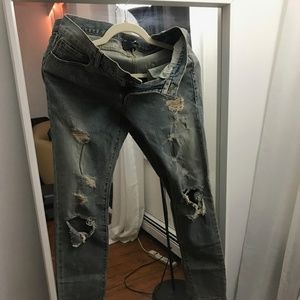 SLP blue denim D02 shredded